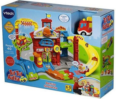 Set lojrash VTech Tut Tut Stacion Zjarrfiksash, interaktiv, me makinë zjarrfiksje, shumëngjyrësh