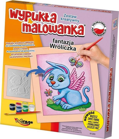 Set pikturimi Mirage Hobby Convex Coloring Fantasy Bunny, figurë 3D plastike, me bojëra uji, shumëngjyrësh