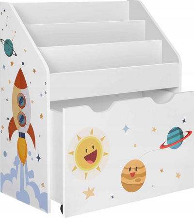 Raft librash për fëmijë KIDS, 62.5x29.5x70 cm, i bardhë