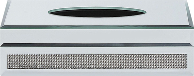 Kuti shamish Beliani Charly, xham dekor, 26 x 15 x 7 cm, argjendi