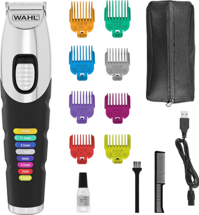 Makineri rroje për mjekër Wahl Color Trim, USB, me krehra udhëzues, e zezë