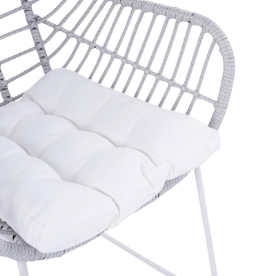 Karrige metalike Wicker (HM5300.02), bardhë/ gri