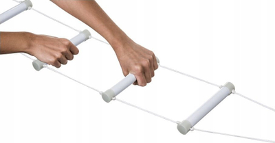 Shkallë shtrati Qmed Bed Ladder, 4 shkallë, lartësi që e rregullon vetë, e bardhë