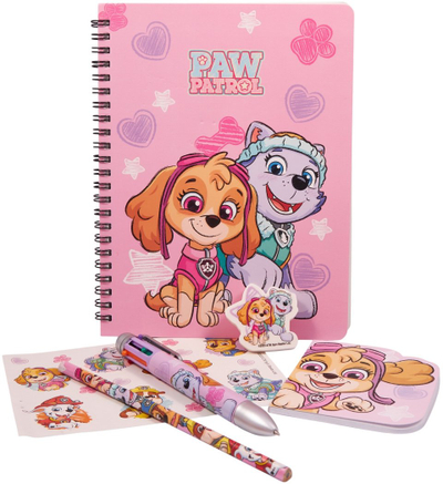 Set shkrimi LEGO Paw Patrol, bllok A5 spiral, stilolaps shumëngjyrësh, rozë