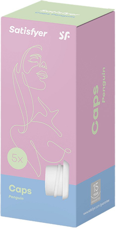 Koka zëvendësuese Satisfyer Penguin Climax Tips, silikon i butë, për stimulator klitorisi, të bardha