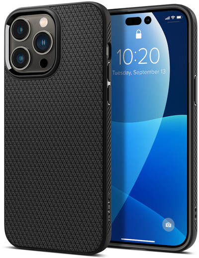 Mbrojtëse Spigen Liquid Air për Apple iPhone 14 Pro Max, e zezë
