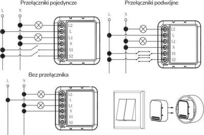 Интелигентен модул OXT Mini Relay, 2 кола, ZigBee Tuya, бел