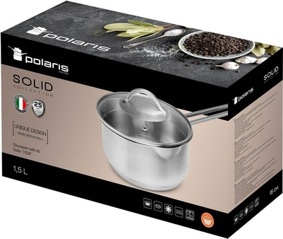 Tigan Polaris Solid 16SP, çelik inoks, 1.5L, argjendtë