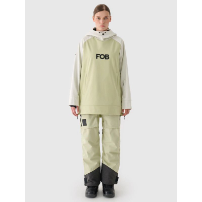 Bluzë snowboard me kapuç 4F FOB, për goca, softshell, bezhë e hapur