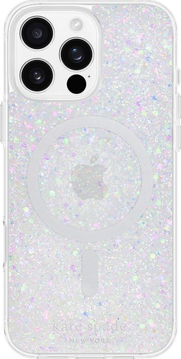 Maskë telefoni Kate Spade New York Chunky Glitter MagSafe, për iPhone 16 Pro Max, transparente me shkëlqim
