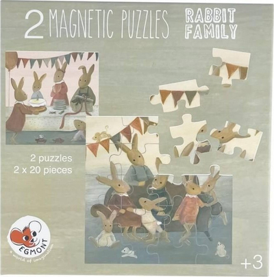 Puzzle magnetike Egmont Toys Rabbit Family, set me 2 figura, për fëmijë, shumëngjyrëshe