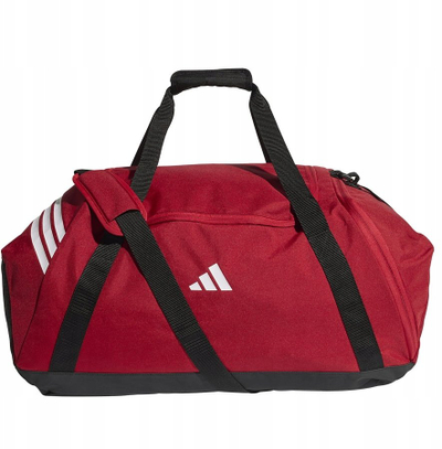 Çantë sporti Adidas Tiro Large Duffle, kapacitet i madh, poliestër i ricikluar, e kuqe