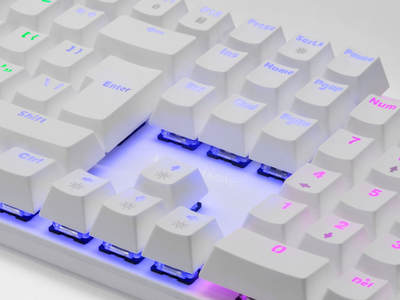 Tastierë mekanike Mars Gaming MK422WR, me drita RGB, madhësi e plotë, e bardhë