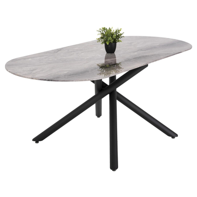 Tavolinë ngrënieje Prentis 180x90x76Hcm (HM9770.02), zezë