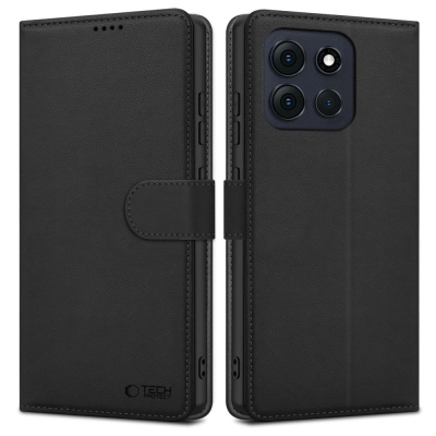 Kllëf telefoni Tech-Protect Wallet për Motorola Moto G56 5G, lëkurë eko, me magnet, i zi