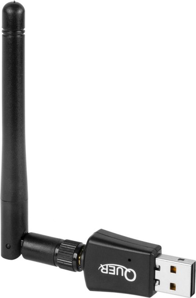 Adapter WiFi USB REBEL KOM0640-5, lidhje pa tela, i vogël në trup, i zi