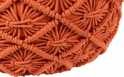 Puf pambuku BERKANE, macrame, rrumbullak, portokalli