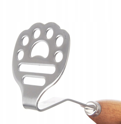 Shtypëse patatesh çelik inox dhe dru, për pure dhe fruta, ngjyrë natyrale