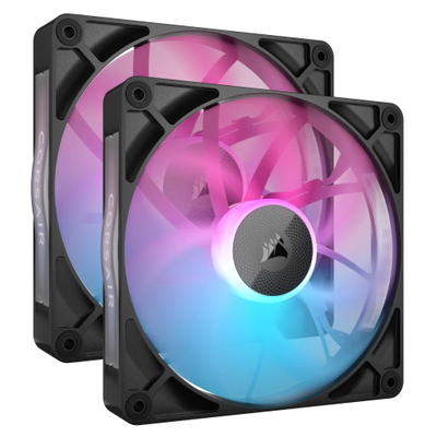Ventilatorë kaste CORSAIR iCUE LINK RX140, 140mm, set 2 copë, të zinj