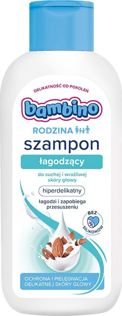 Shampo qetësuese Bambino Family, pa silikon, 400ml, e bardhë