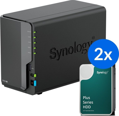 NAS server Synology DiskStation DS224+, 2x 8TB HAT3310, 16TB, i zi