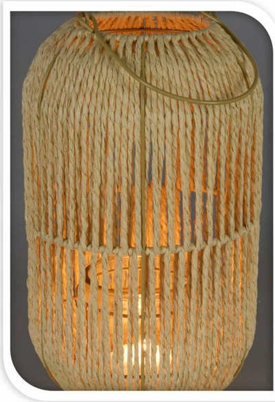 Fener dekorativ pa markë Woven Lantern With Handle, 30 cm, letër e endur, ngjyrë natyrale