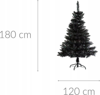 Pemë artificiale Krishtlindjesh Fééric Lights and Christmas, 180 cm, me bazë metalike, e zezë