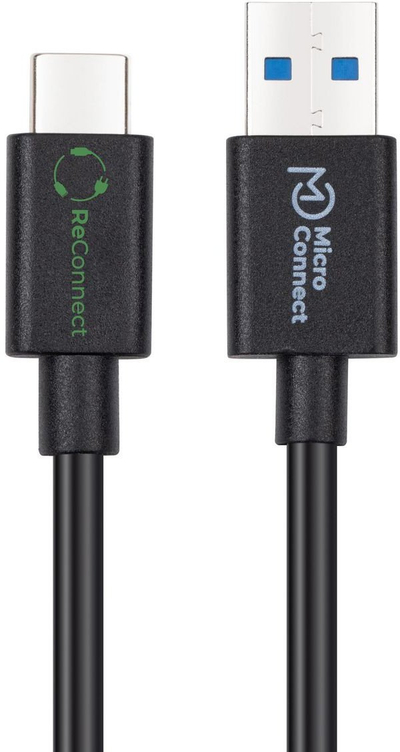 Kabëll USB Microconnect ECO USB 3.2 Gen 2, USB C me USB A, 0.5m, i zi