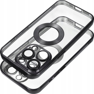 Futrollë telefoni Glam Case për iPhone 13, e tejdukshme, mbrojtëse, e zezë
