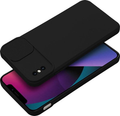 Husë SLIDE TPU për iPhone Xs Max, silikoni, kapak kamere, e zezë