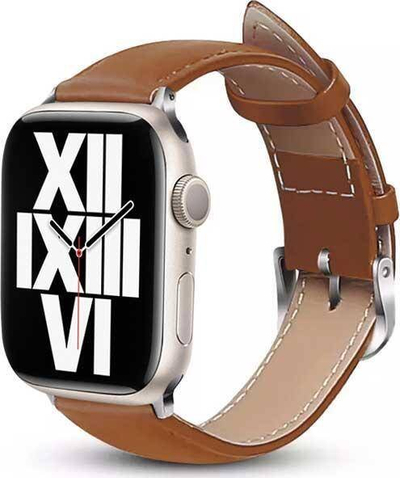 Rrip për Apple Watch Crong Noble Band, lëkurë e vërtetë, 42/44/45/49 mm, mokka
