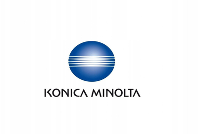 Logo Konica Minolta, emblemë zyrtare, blu e bardhë