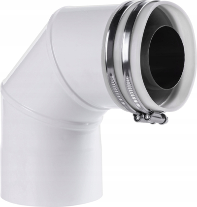 Adapter oxhaku SpiroFlex VK 60/100, këndor, i bardhë