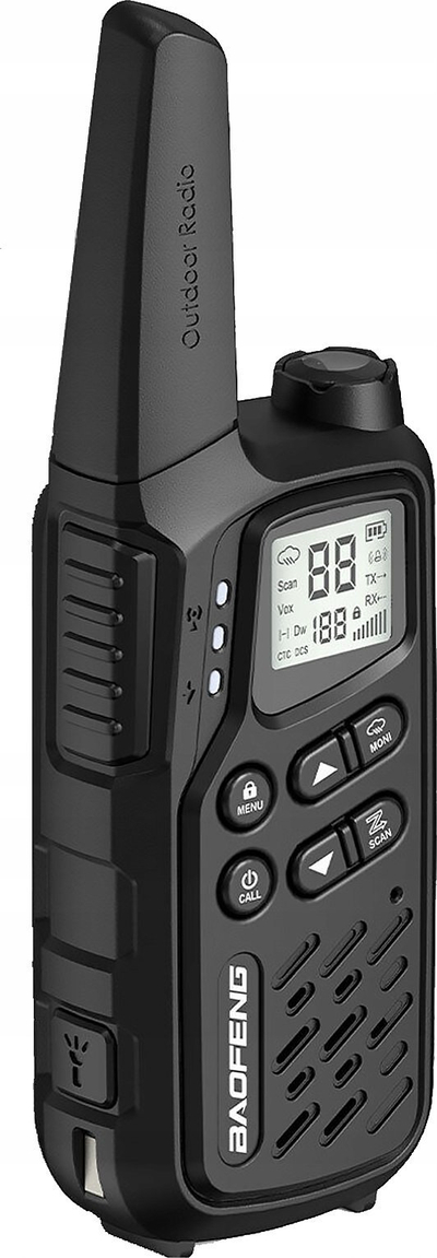 Radiolidhje Baofeng BF-T25E, PMR, rreze deri në 10 km, e zezë