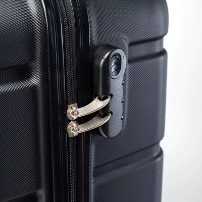 Куфер за патување Martes Hard Suitcase Shumen 101, ABS, тркала 360°, црн