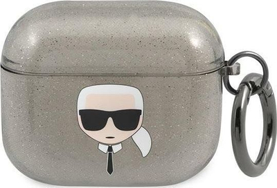 Mbulesë mbrojtëse Karl Lagerfeld KLA3UKHGK Karl`s Head, për AirPods 3, me shkëlqim, gri