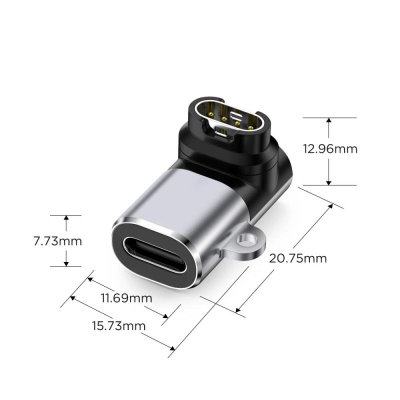 Adapter karikimi Tech-Protect Ultraboost, USB‑C në Garmin, 5W, gri