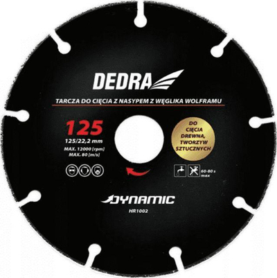 Disk prerës Dedra, 125mm/22.2mm, i zi