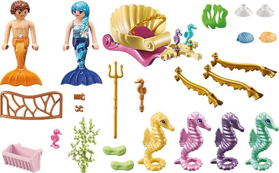 Set lodrash Playmobil Princess Magic 71500, botë nënujore, karrocë me kal deti, shumëngjyrësh