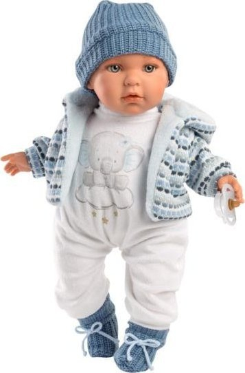 Kukull bebe Llorens Baby Enzo 42405, 42 cm, me tinguj, trup prej materiali tekstil