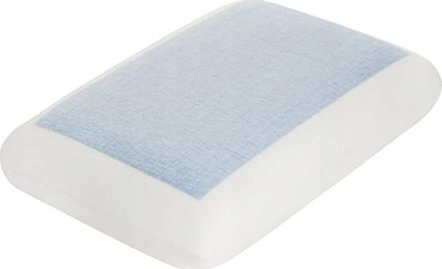 Jastëk ortopedik QMED Comfort Gel Mat, memory foam, xhel ftohës, i bardhë me blu