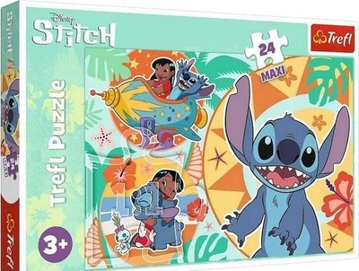 Puzzle maxi Trefl Lilo and Stitch Happy Day, 24 pjesë, 60x40 cm, shumëngjyrësh