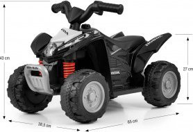 Quad elektrik për kalamaj Milly Mally Honda ATV TRX 250X, 6V, me drita, i zi