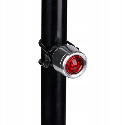 Dritë mrapa biçiklete Dunlop, LED, trup alumini, argjend