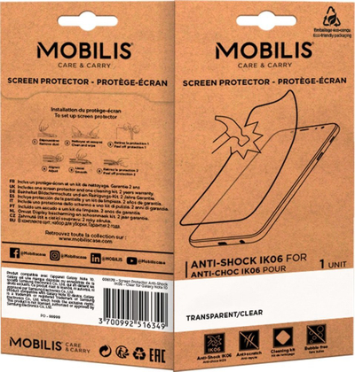 Mbrojtëse ekrani Mobilis 036207, për Zebra TC21 TC26, kundër goditjeve, transparente