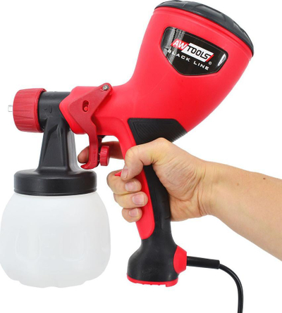 Pistoletë elektrike spërkatëse Awtools 600W, depozitë 1L, e kuqe me të zezë