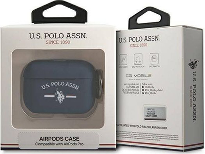 Kapak mbrojtës U.S. Polo Assn USACAPSFGV për AirPods Pro, PC TPU silikon, blu e errët navy