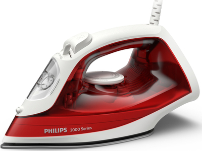 Пегла на пареа Philips 2000 Series DST2010/40, нелеплива плоча, резервоар за вода, црвено-бела