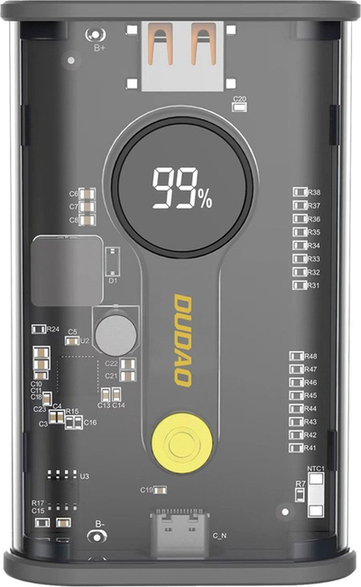 Power bank Dudao K16, 10000mAh, 22.5W PD, transparent i zi