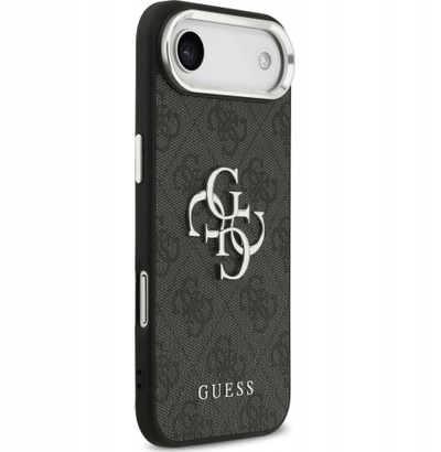 Kapak telefoni Guess Hardcase Big 4G Logo Classic, për iPhone 17 Air, lëkurë eco, i zi